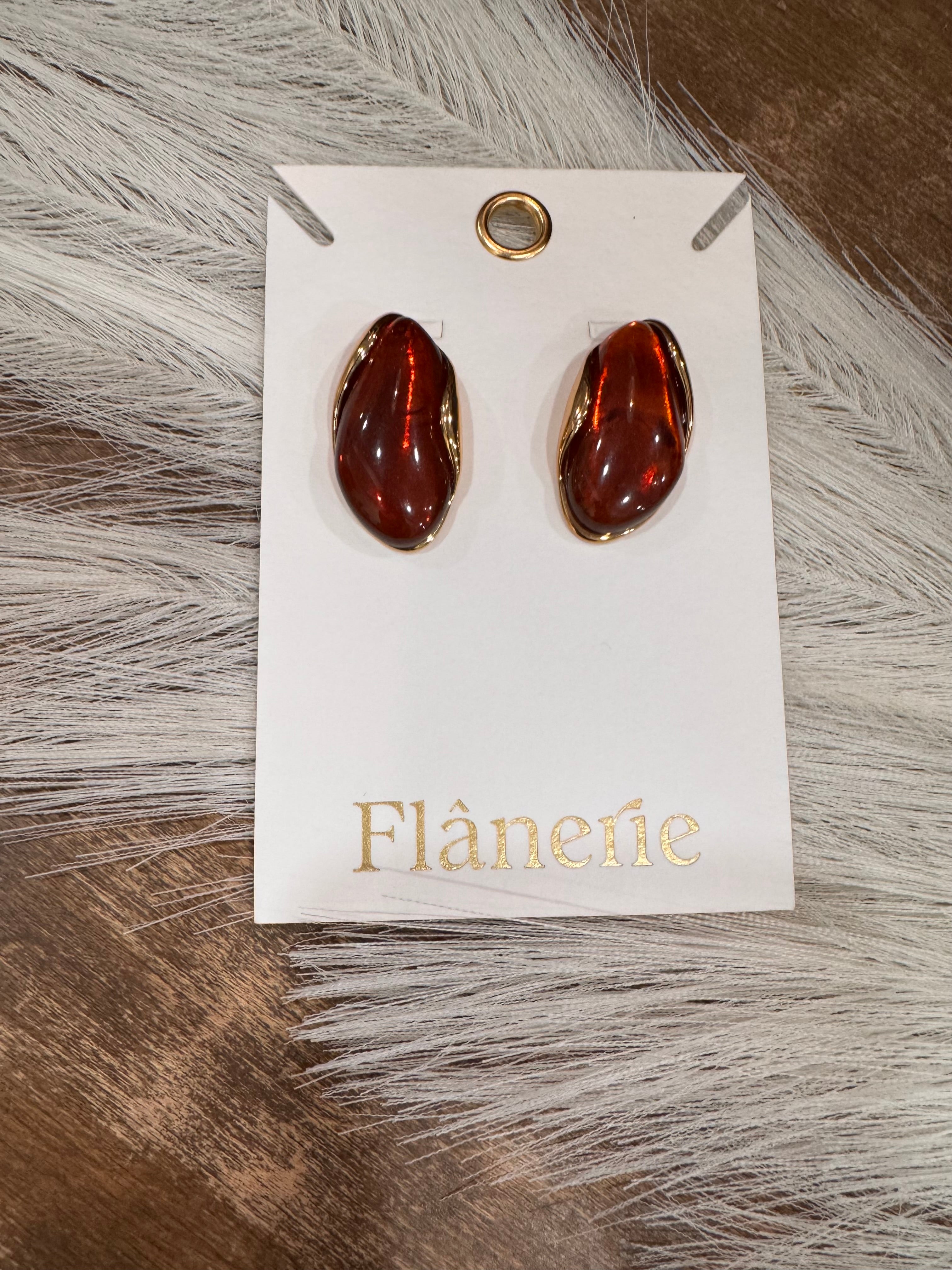 Molten Amber Stud Earrings