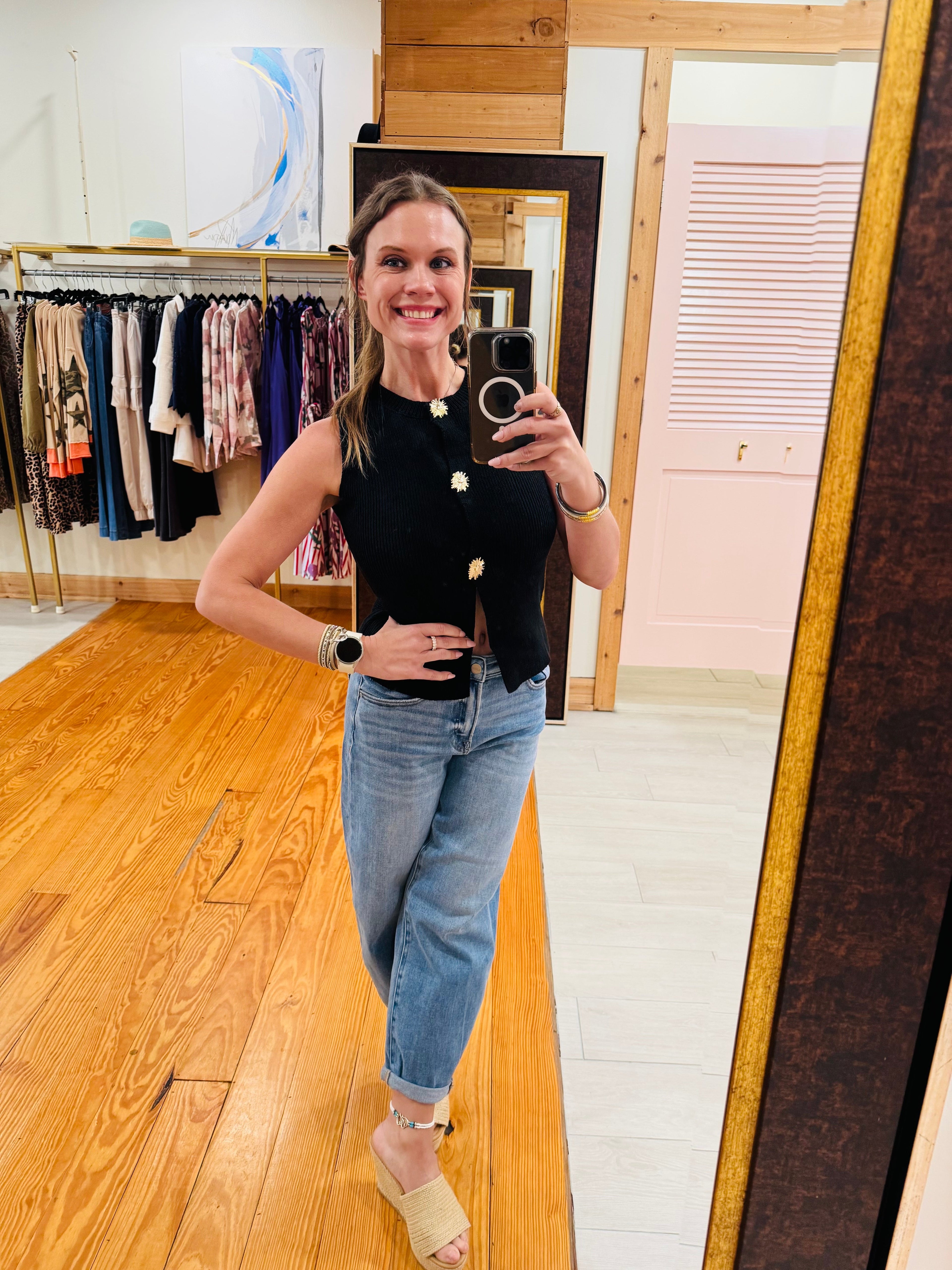 Golden Ember Sweater Vest Top