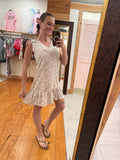 Flower Dress With Tie Sleeves