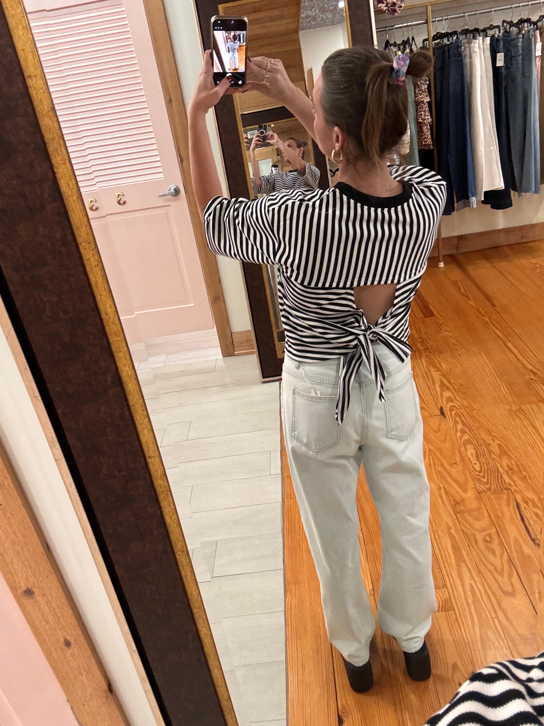 Black and White Striped Shirt