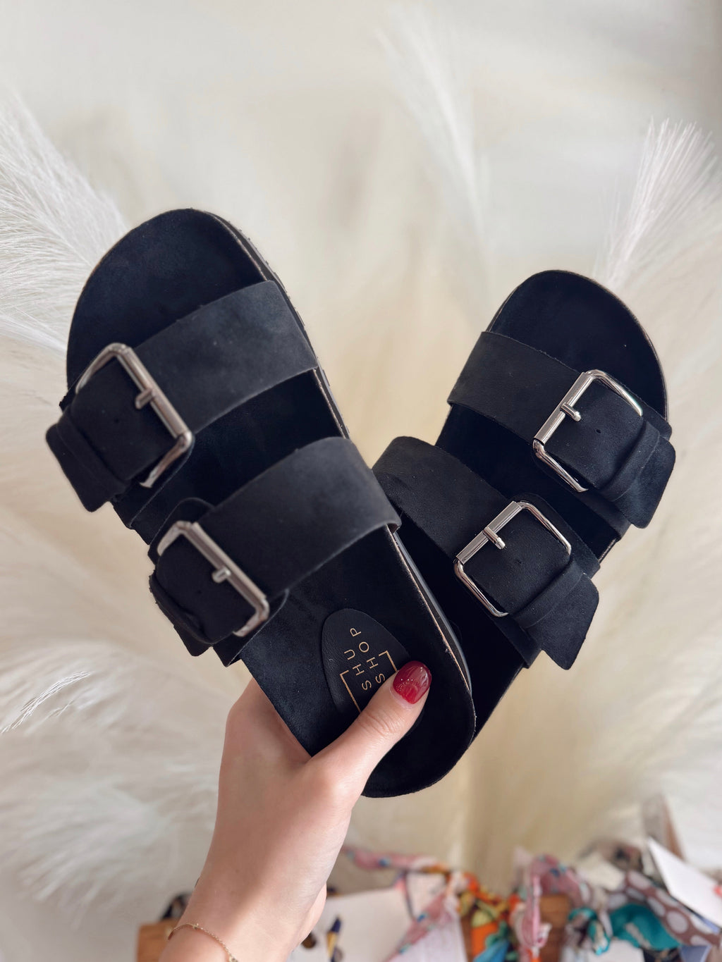 Carla Black Suede Sandal