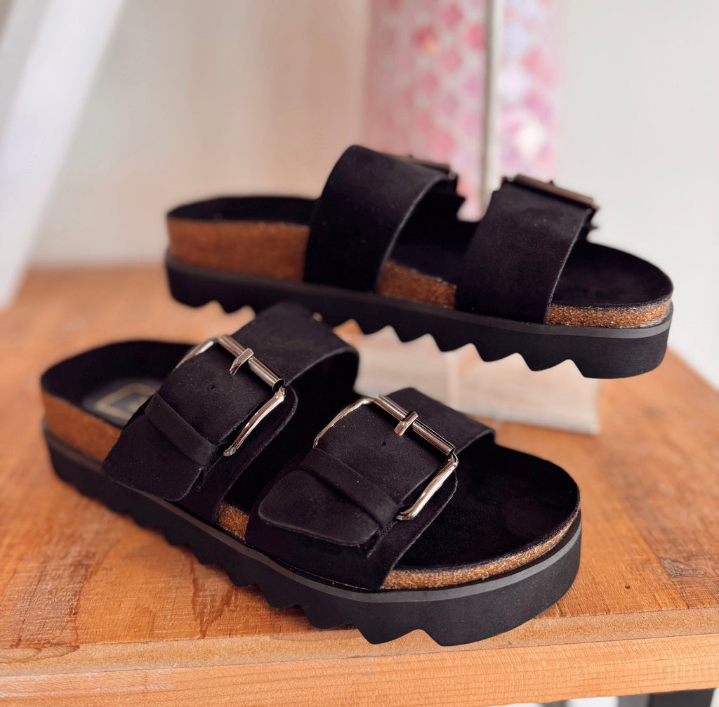 Carla Black Suede Sandal