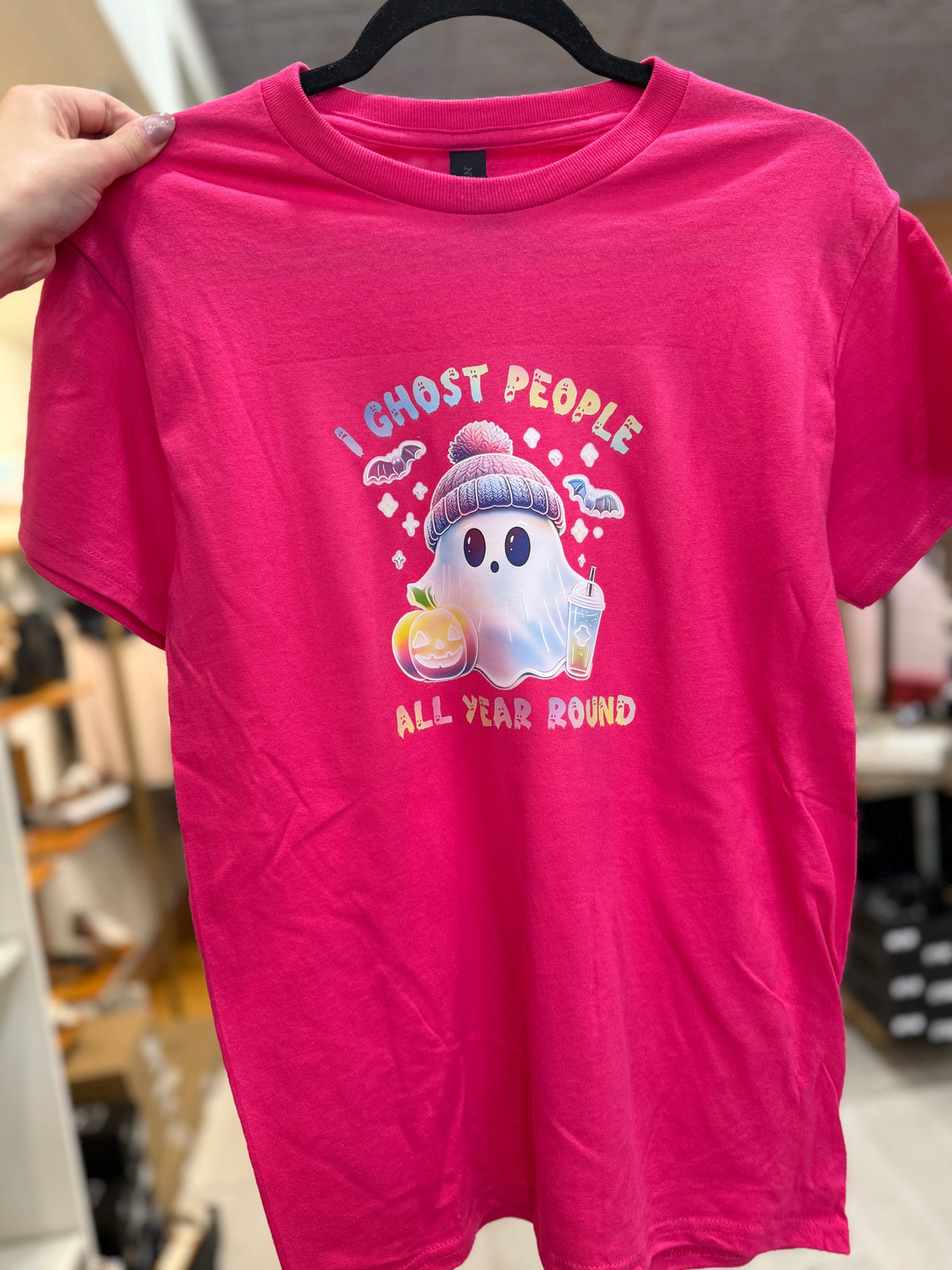 Halloween T Shirt Small Pink Ghost