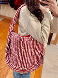 Striped Puffer Quilted Handbag